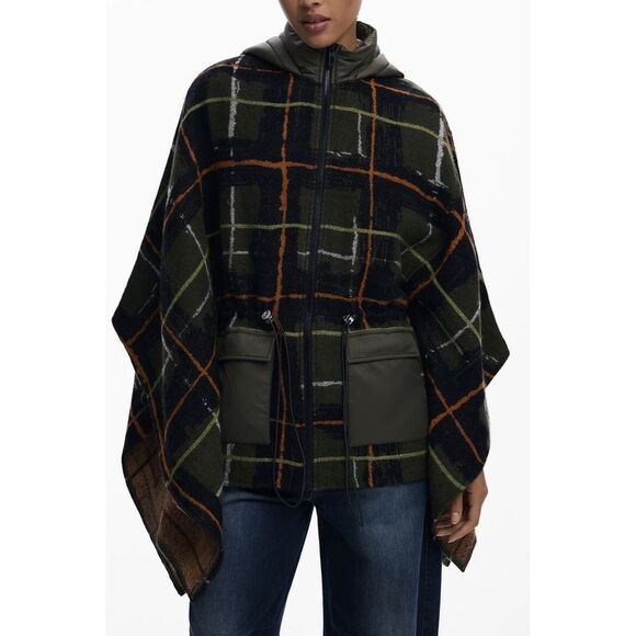 Desigual Green Polyester Women Women's Poncho - Picture 1 of 3